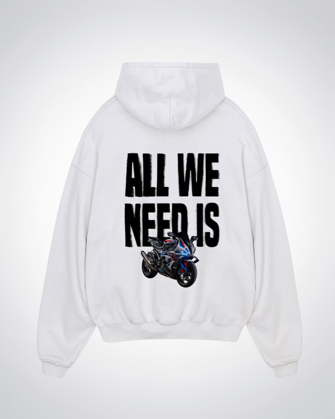 All wee need is Oversized Hoodie - White Back (Designed)