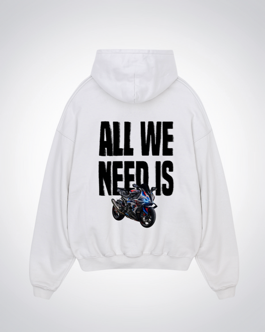 All wee need is Oversized Hoodie - White Back (Designed)