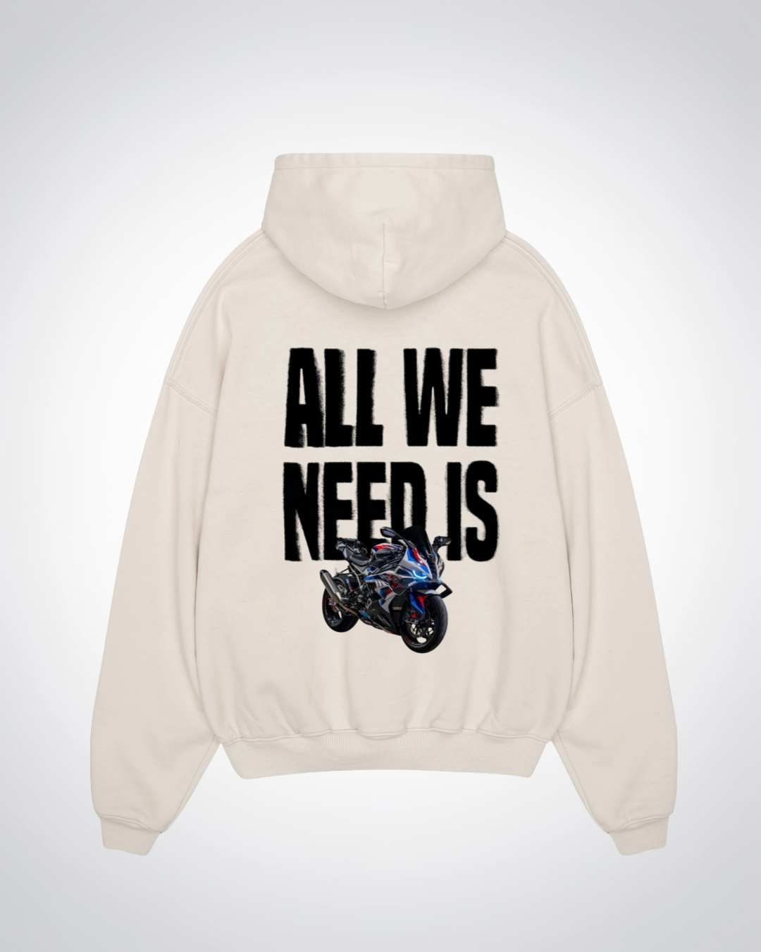 All wee need is Oversized Hoodie - Beige Back (Designed)