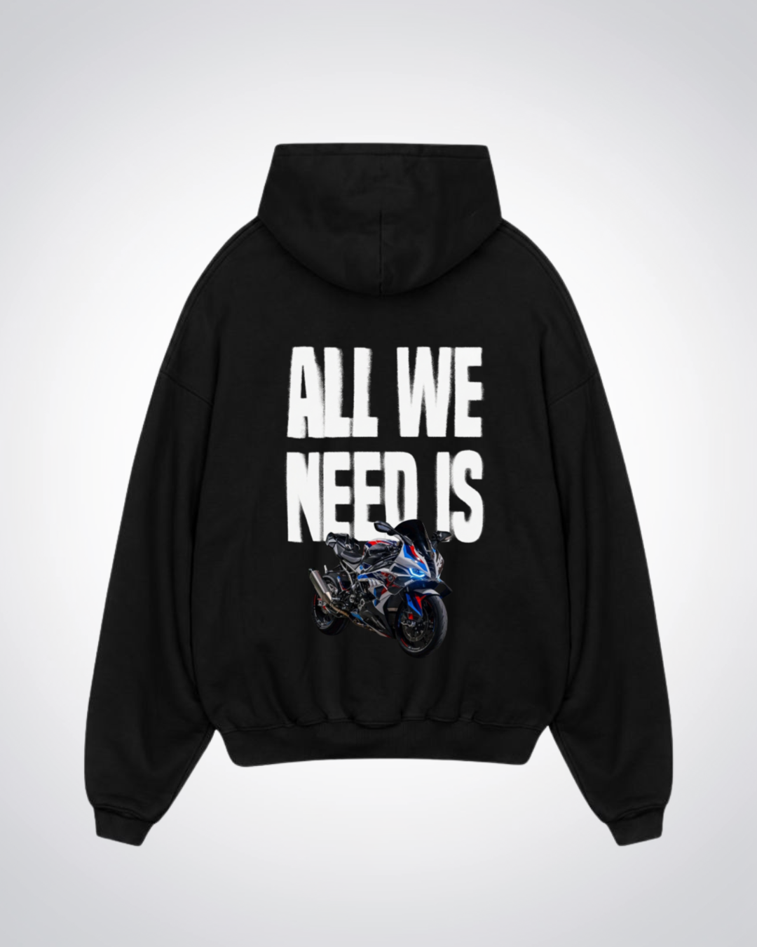 All wee need is Oversized Hoodie - Black Back (Designed)