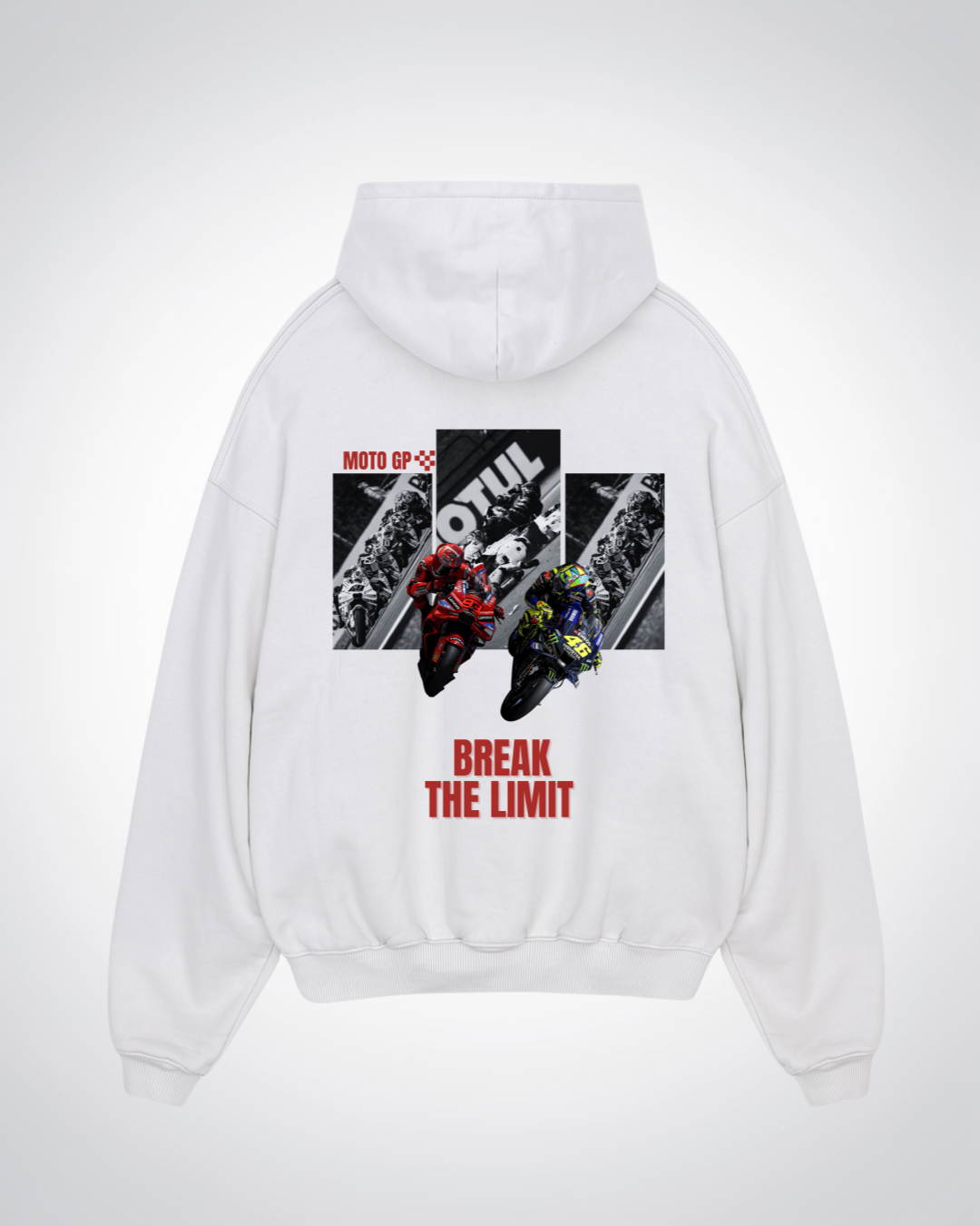 Break The Limit Oversized Hoodie - White Back (Designed)