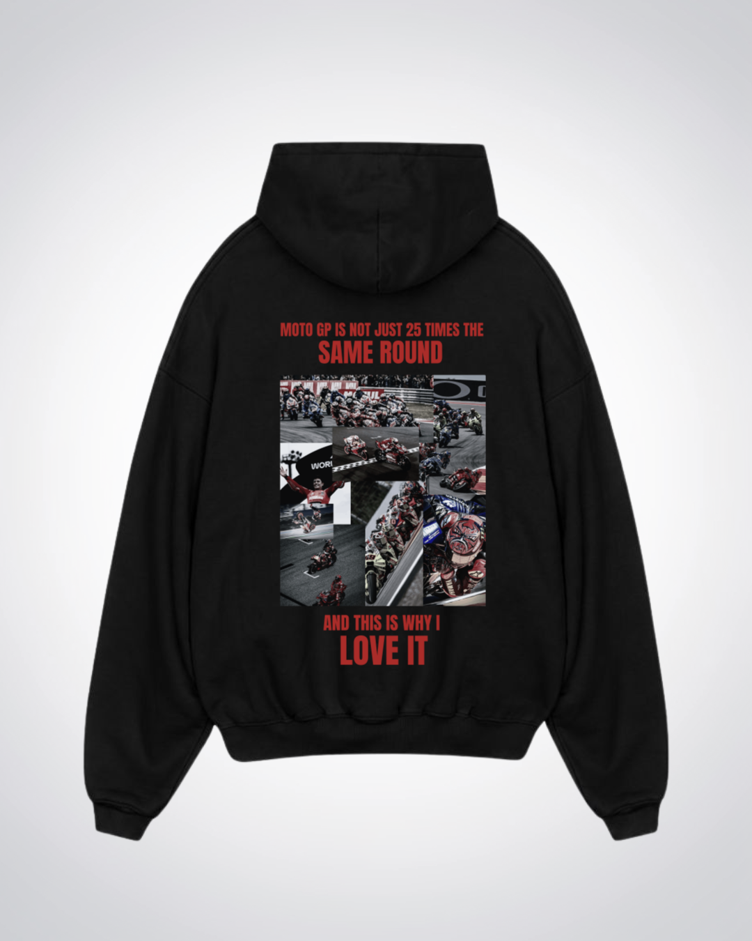 Not 25 times the same Round Oversized Hoodie - Black Back (Designed)