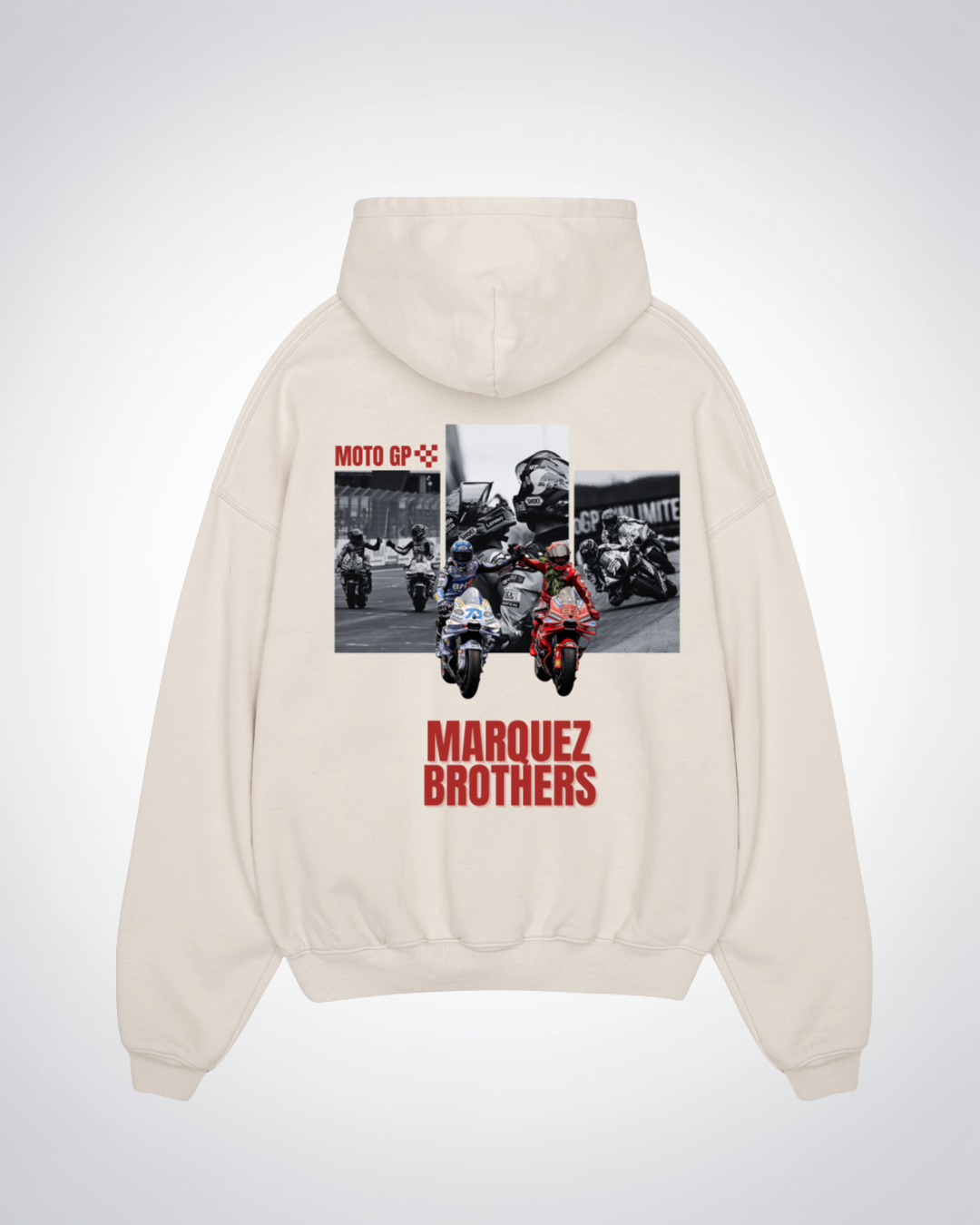 Marquez Brothers Oversized Hoodie - Beige Back (Designed)