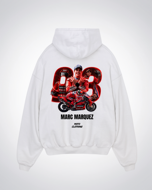 Marc Marquez 93 Oversized Hoodie - White Back (Designed)