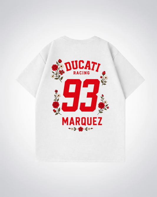 Marquez Flower Trikot Oversized Shirt - White Back (Designed)