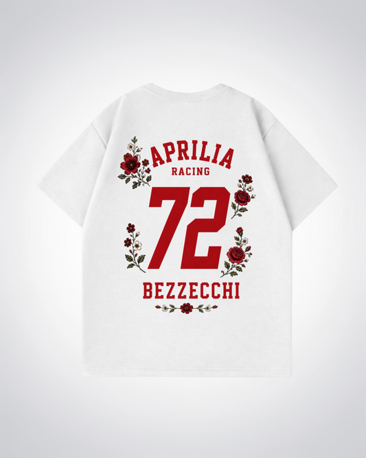 Bezzecchi Flower Trikot Oversized Shirt - White Back (Designed)