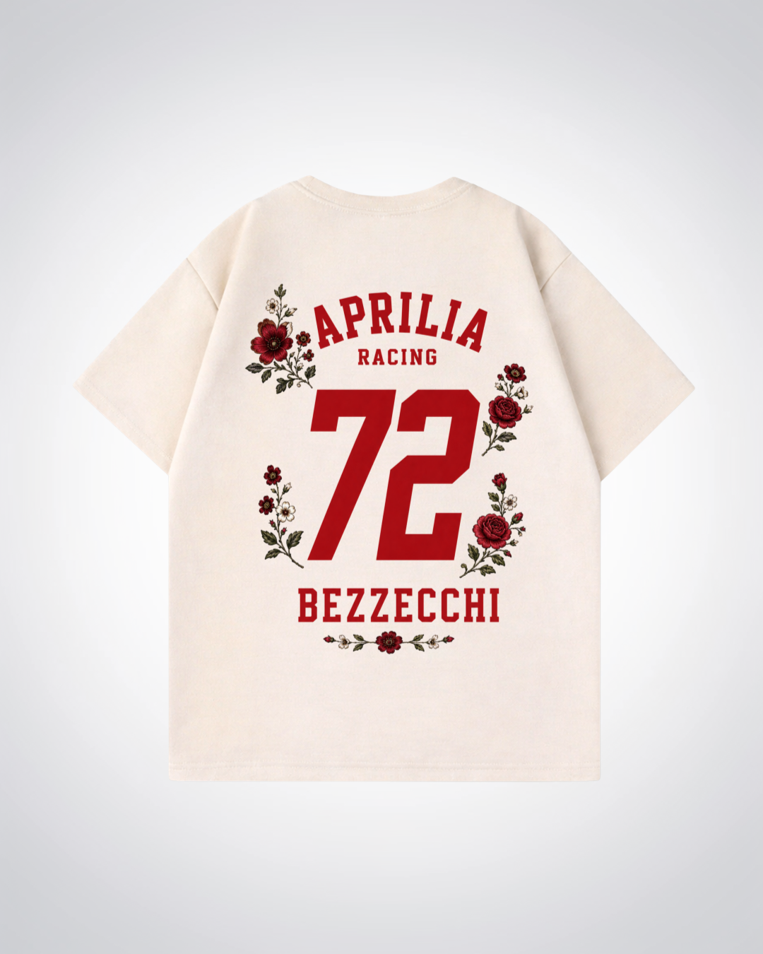 Bezzecchi Flower Trikot Oversized Shirt - Beige Back (Designed)