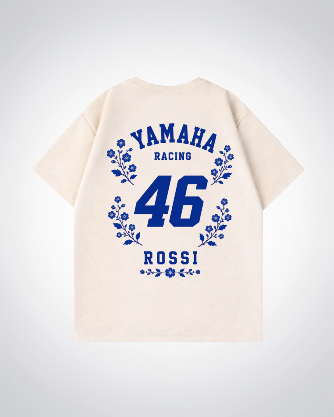 Rossi Flower Trikot Oversized Shirt - Beige Back (Designed)
