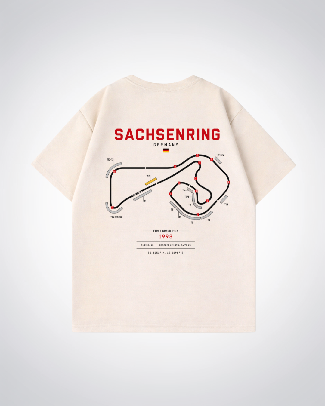 Sachsenring Oversized Shirt - Beige Back (Designed)