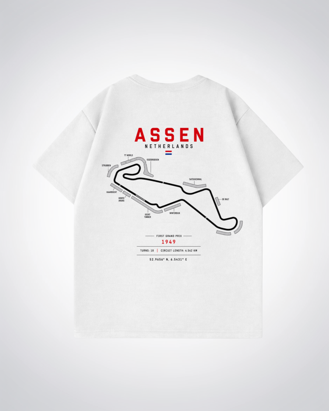 Assen Circuit Oversized Shirt - White Back (Designed)