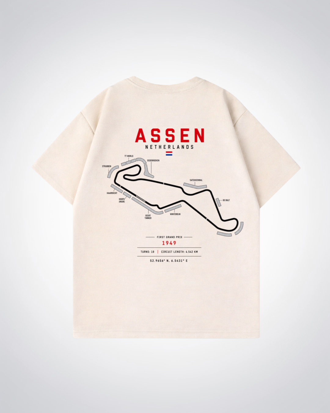 Assen Circuit Oversized Shirt - Beige Back (Designed)