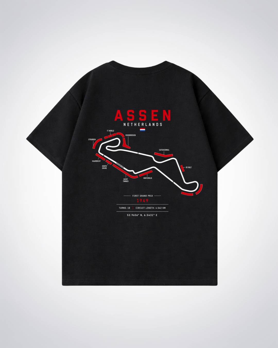 Assen Circuit Oversized Shirt - Black Back (Designed)