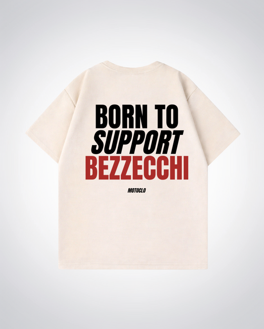 Born To Support Bezzecchi Oversized Shirt - Beige Back (Designed)