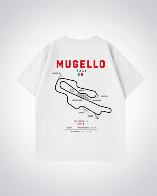 Mugello Circuit Oversized Shirt - White Back (Designed)
