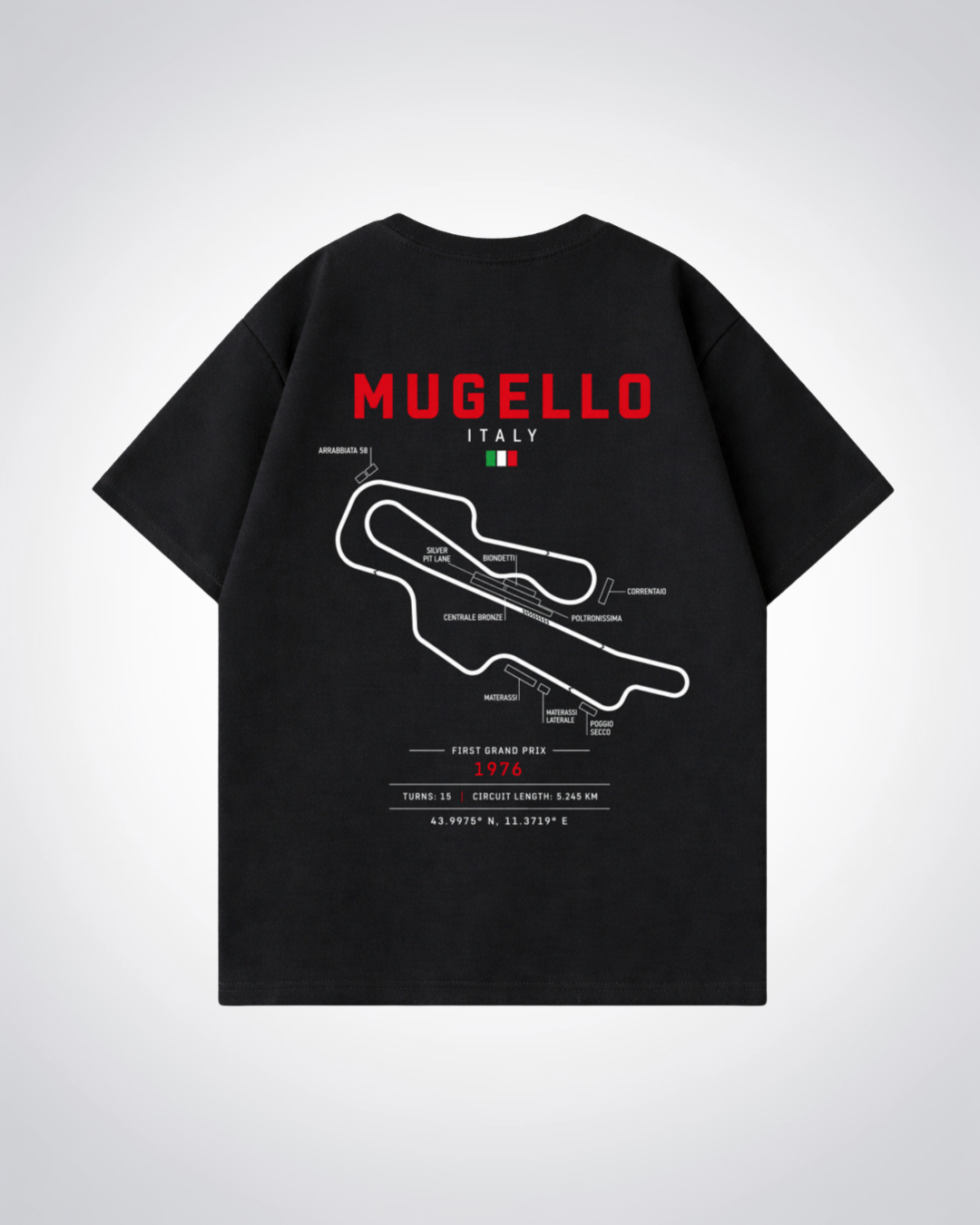 Mugello Circuit Oversized Shirt - Black Back (Designed)