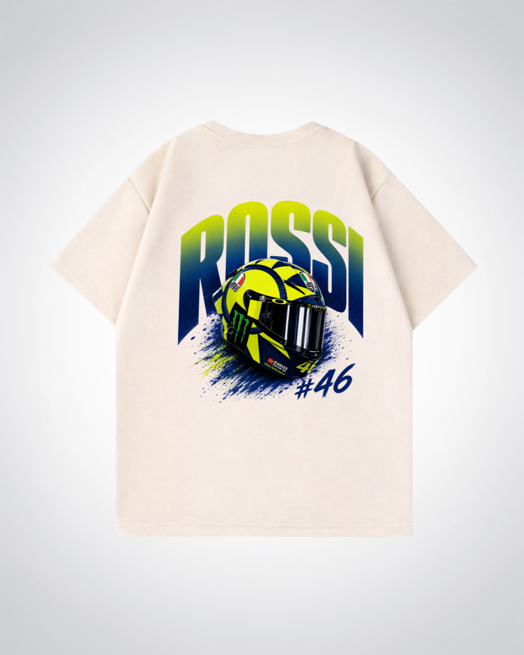 Rossi Helmet Oversized Shirt - Beige Back (Designed)