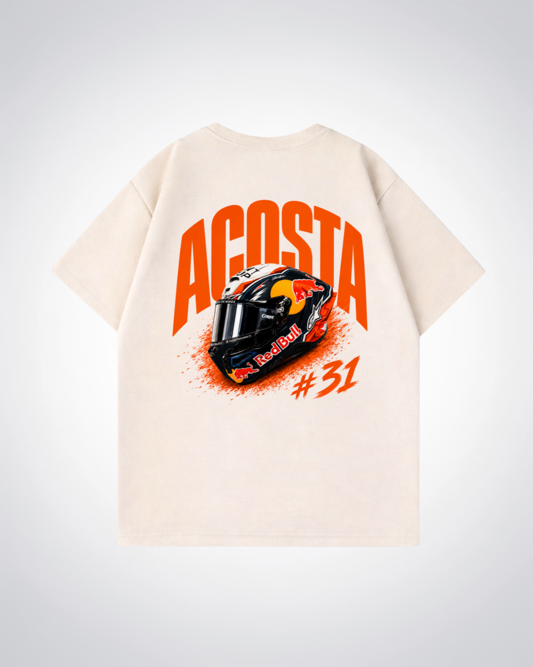 Acosta Helmet Oversized Shirt - Beige Back (Designed)