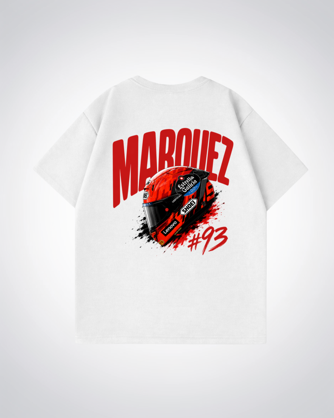 Marquez Helmet Oversized Shirt - White Back (Designed)