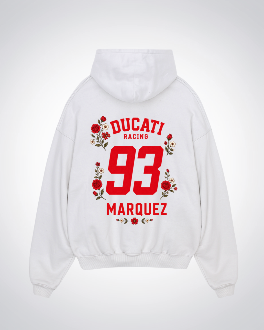 Marquez Flower Trikot Oversized Hoodie - White Back (Designed)
