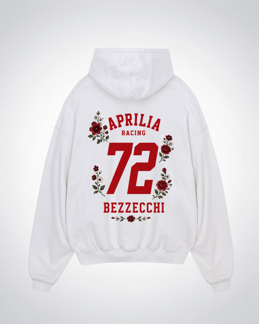 Bezzecchi Flower Trikot Oversized Hoodie - White Back (Designed)