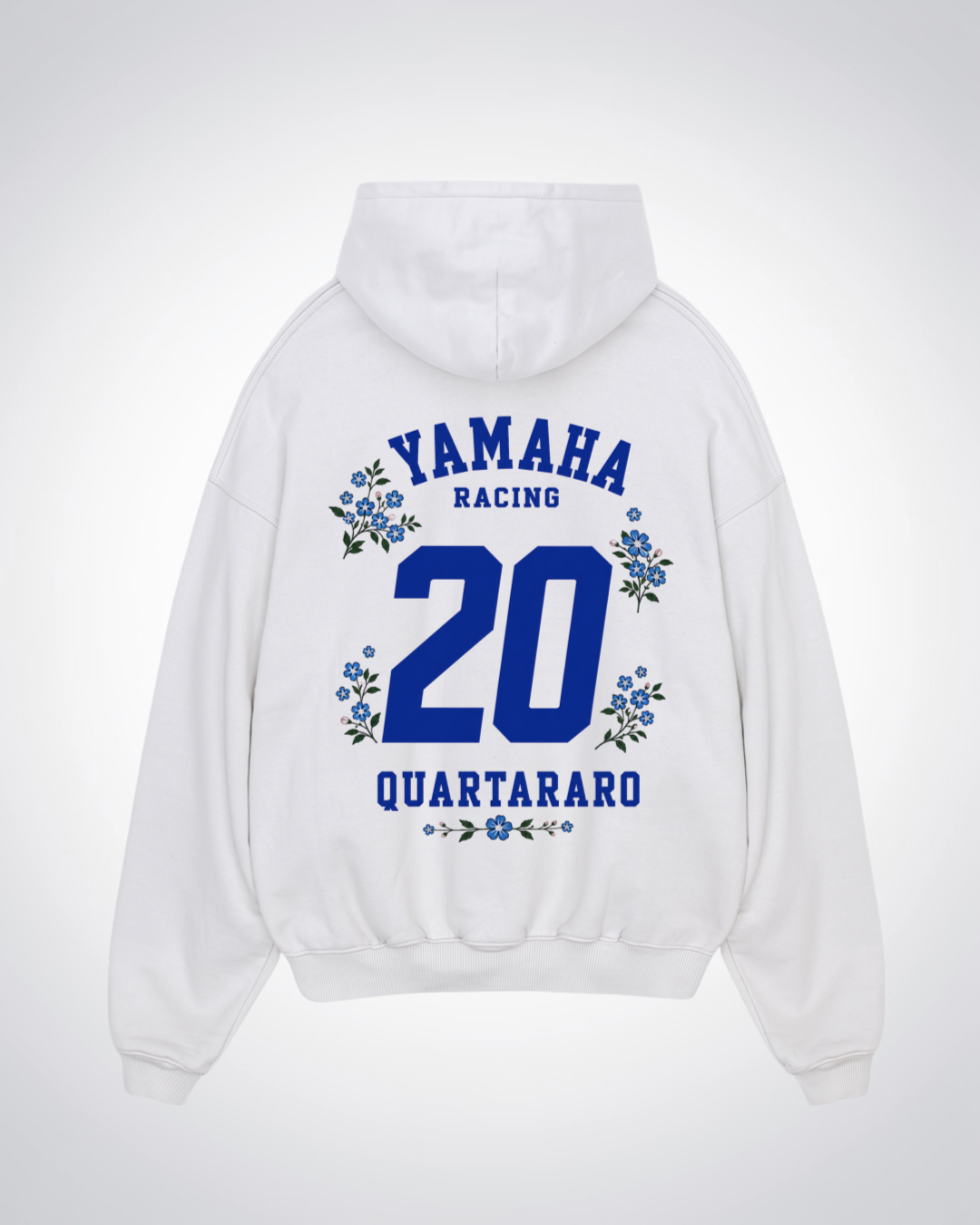 Quartararo Flower Trikot Oversized Hoodie - White Back (Designed)