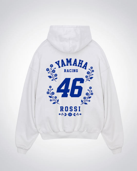 Rossi Flower Trikot Oversized Hoodie - White Back (Designed)