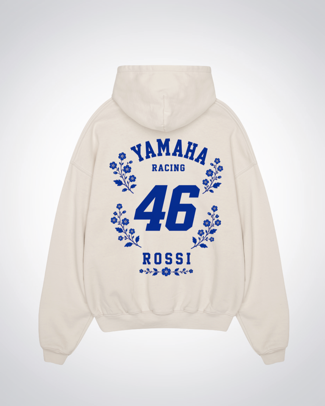 Rossi Flower Trikot Oversized Hoodie - Beige Back (Designed)