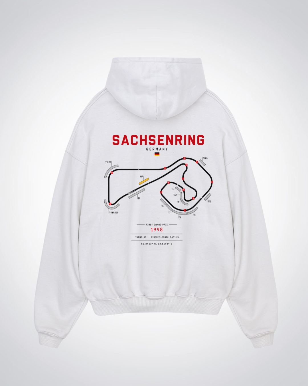 Sachsenring Oversized Hoodie - White Back (Designed)