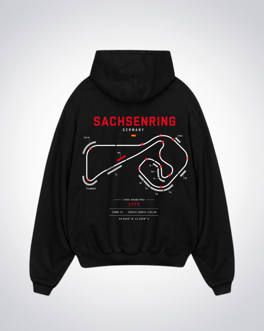 Sachsenring Oversized Hoodie - Black Back (Designed)