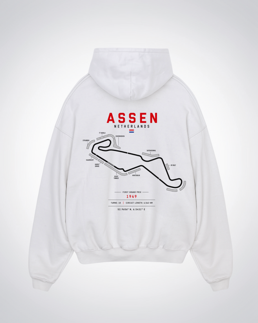 Assen Circuit Oversized Hoodie - White Back (Designed)