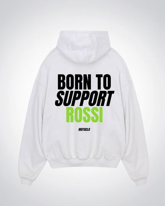 Born To Support Rossi Oversized Hoodie - White Back (Designed)