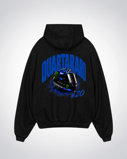  Quartararo Helmet Oversized Hoodie - Black Back (Designed)