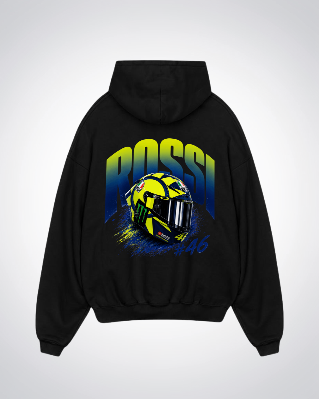  Rossi Helmet Oversized Hoodie - Black Back (Designed)