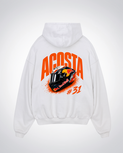  Acosta Helmet Oversized Hoodie - White Back (Designed)