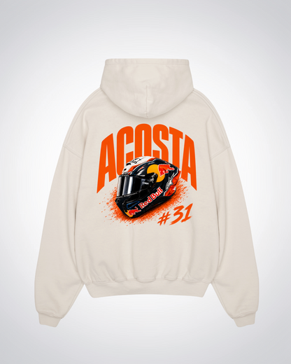  Acosta Helmet Oversized Hoodie - Beige Back (Designed)