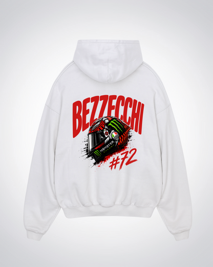  Bezzecchi Helmet Oversized Hoodie - White Back (Designed)
