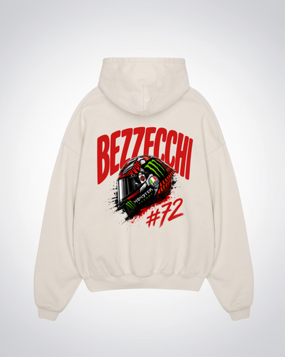  Bezzecchi Helmet Oversized Hoodie - Beige Back (Designed)