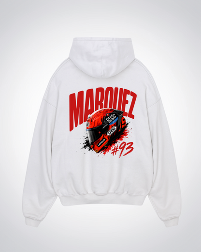  Marquez Helmet Oversized Hoodie - White Back (Designed)