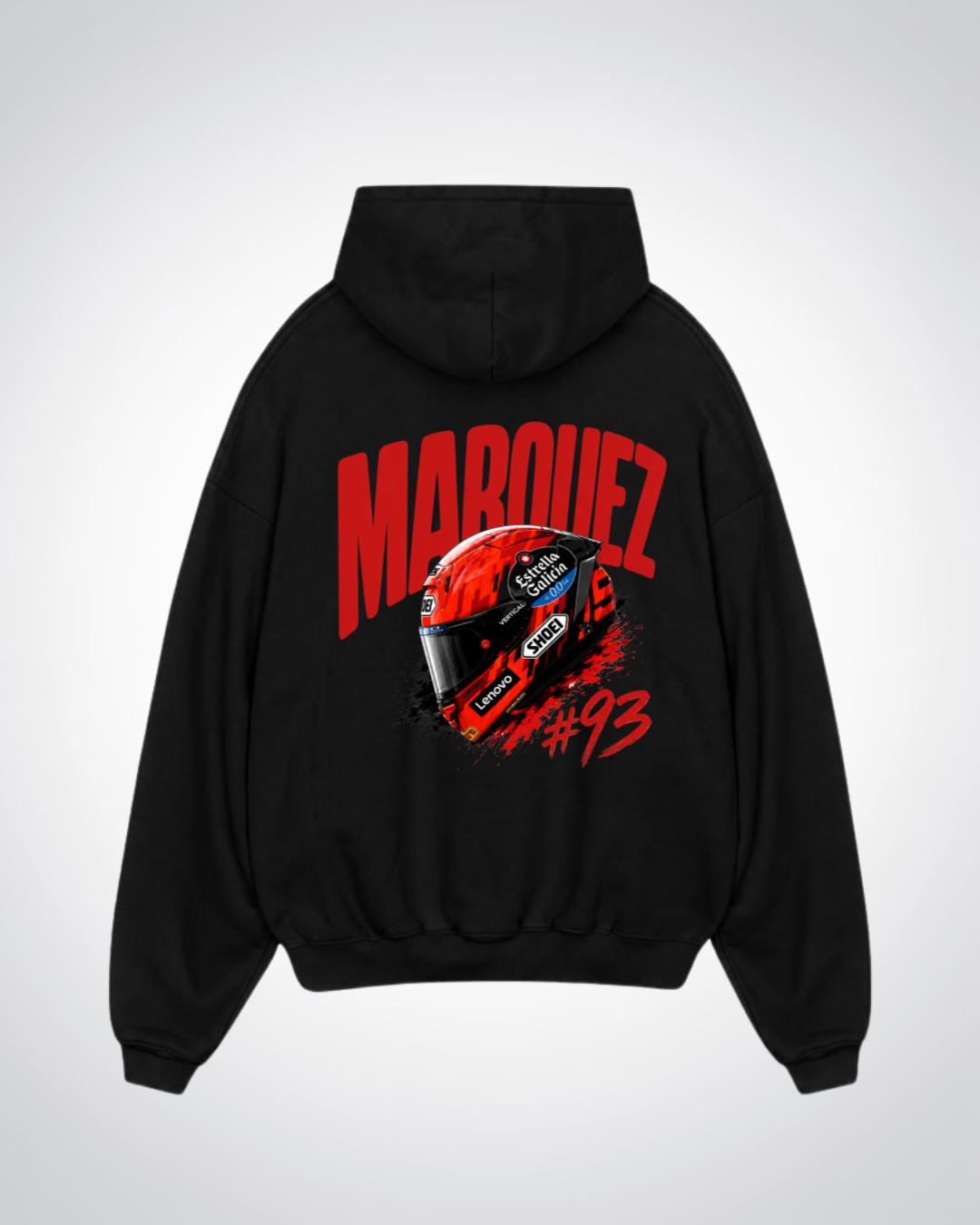  Marquez Helmet Oversized Hoodie - Black Back (Designed)