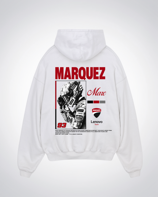 Marquez Oversized Hoodie - White Back (Designed)