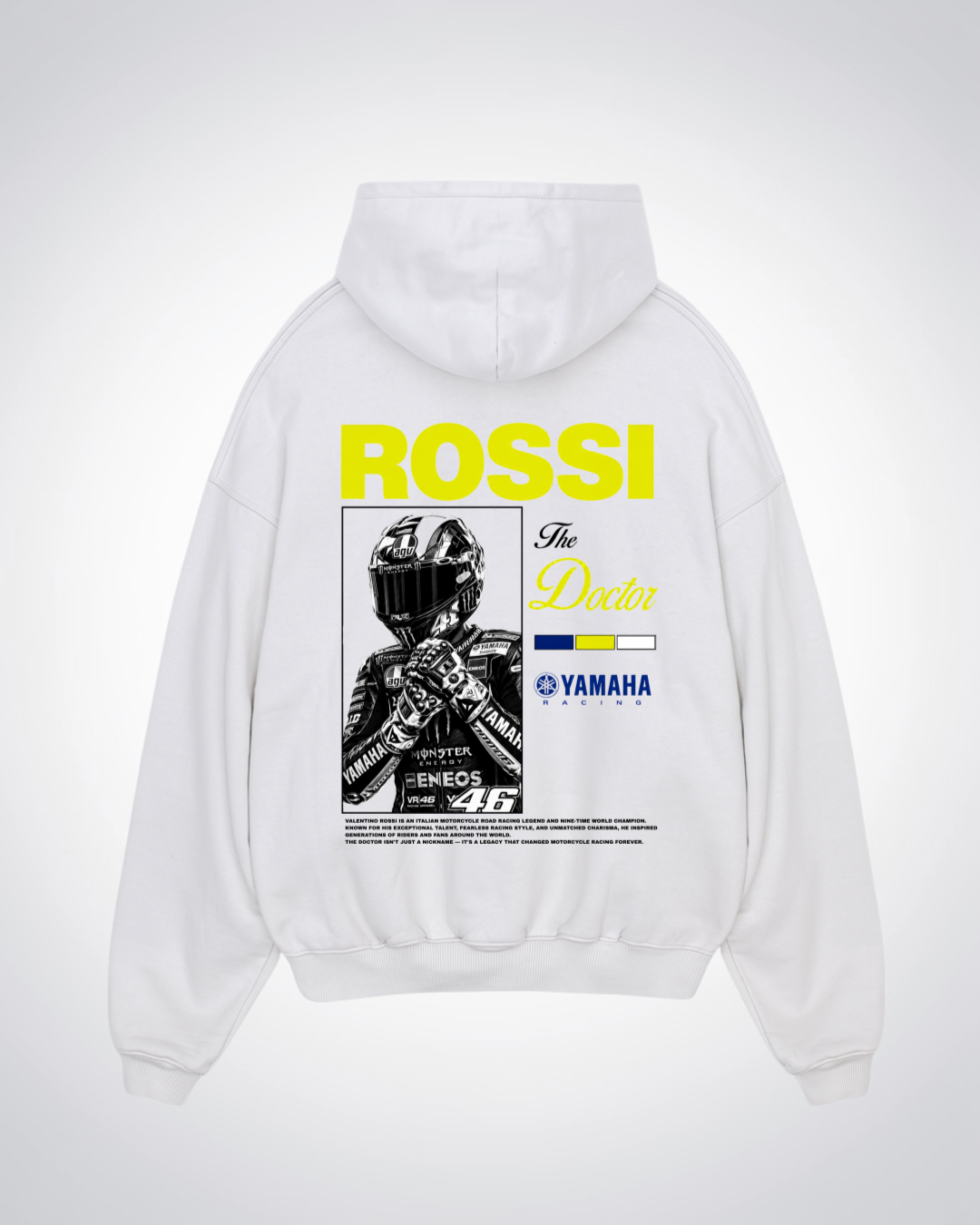 Rossi Oversized Hoodie - White Back (Designed)