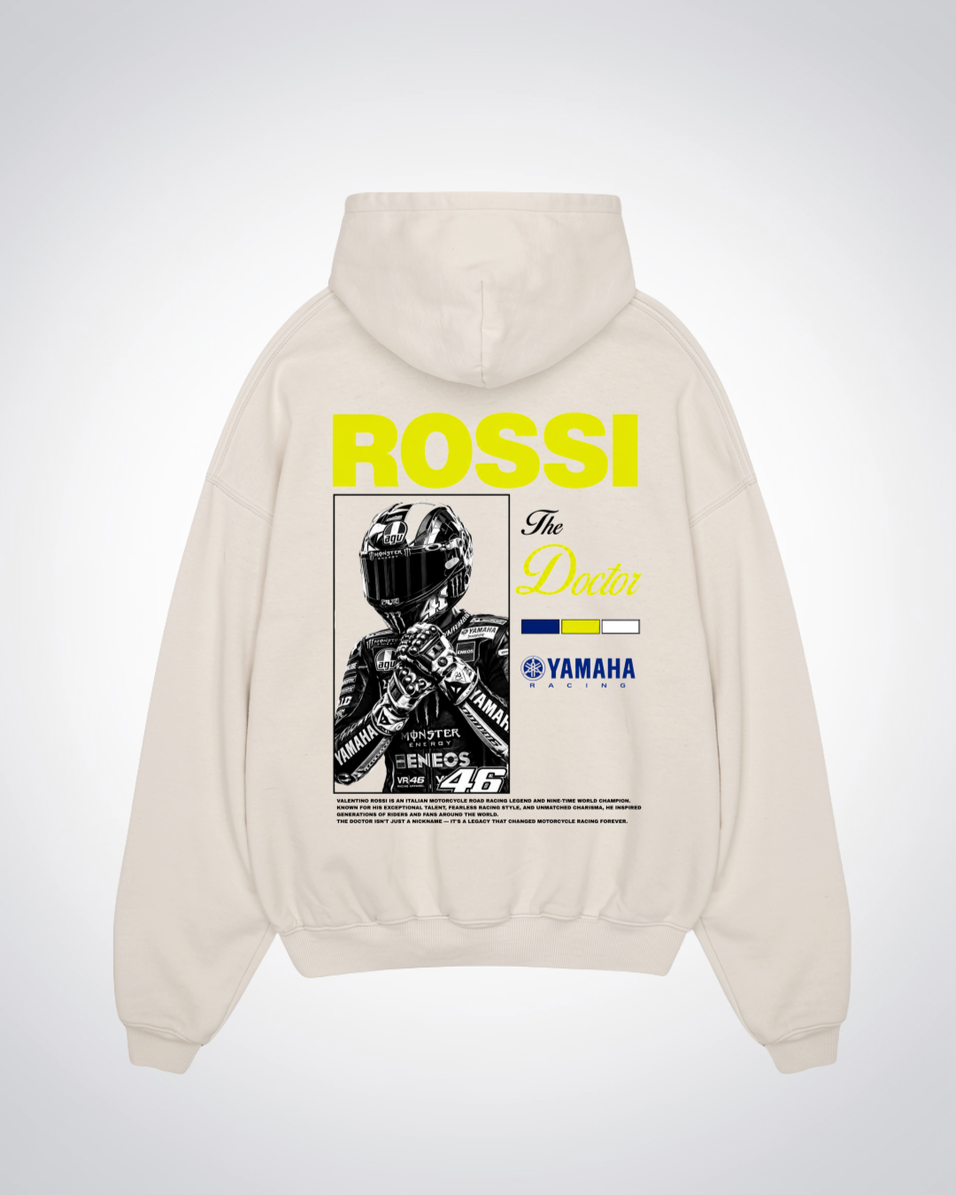 Rossi Oversized Hoodie - Beige Back (Designed)