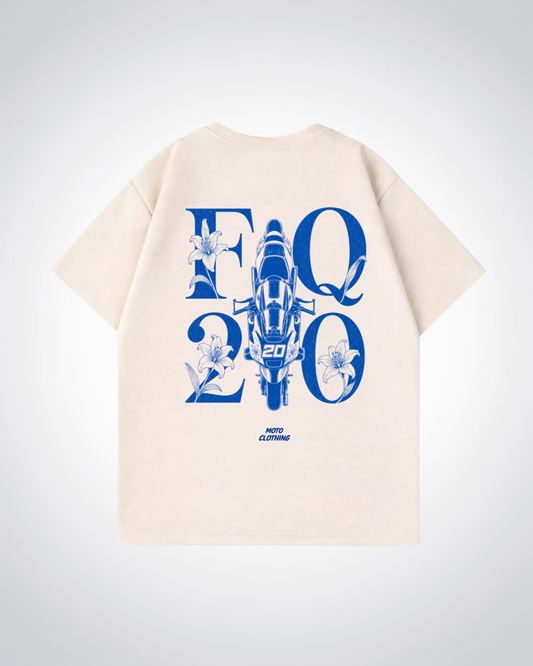 FQ20 Flower Oversized Shirt - Beige Back (Designed)