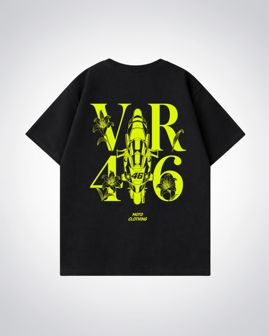 VR46 Flower Oversized Shirt - Black Back (Designed)