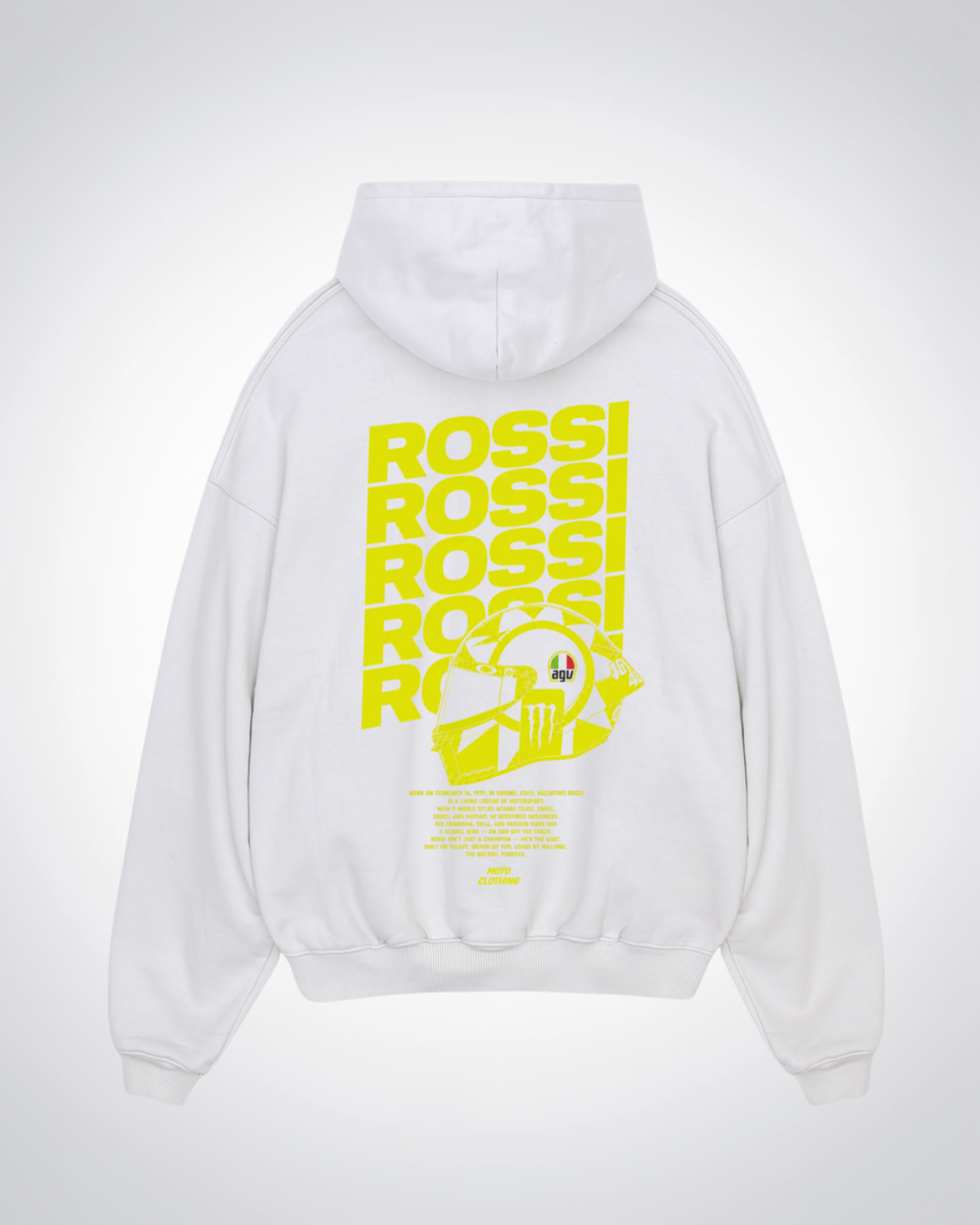 Rossi Oversized Hoodie - White Back (Designed)