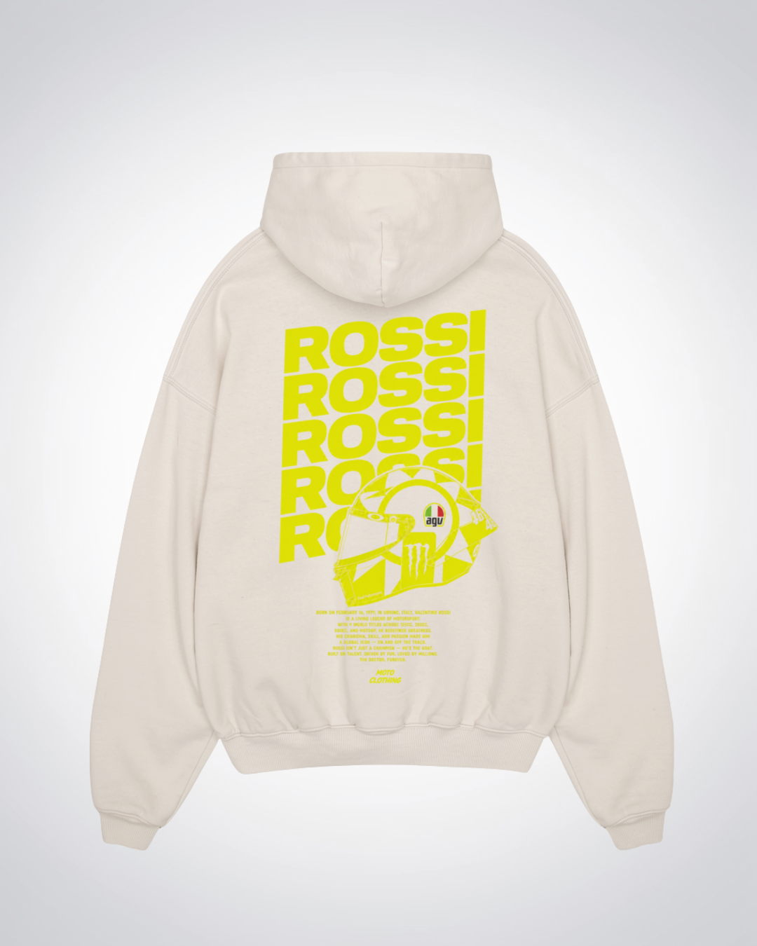 Rossi Oversized Hoodie - Beige Back (Designed)