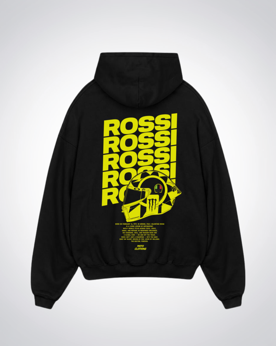 Rossi Oversized Hoodie - Black Back (Designed)