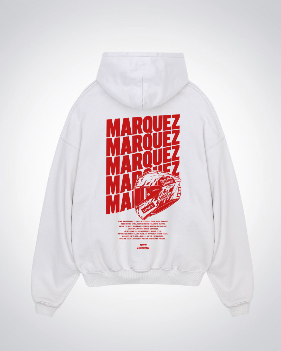 Marquez Oversized Hoodie - White Back (Designed)