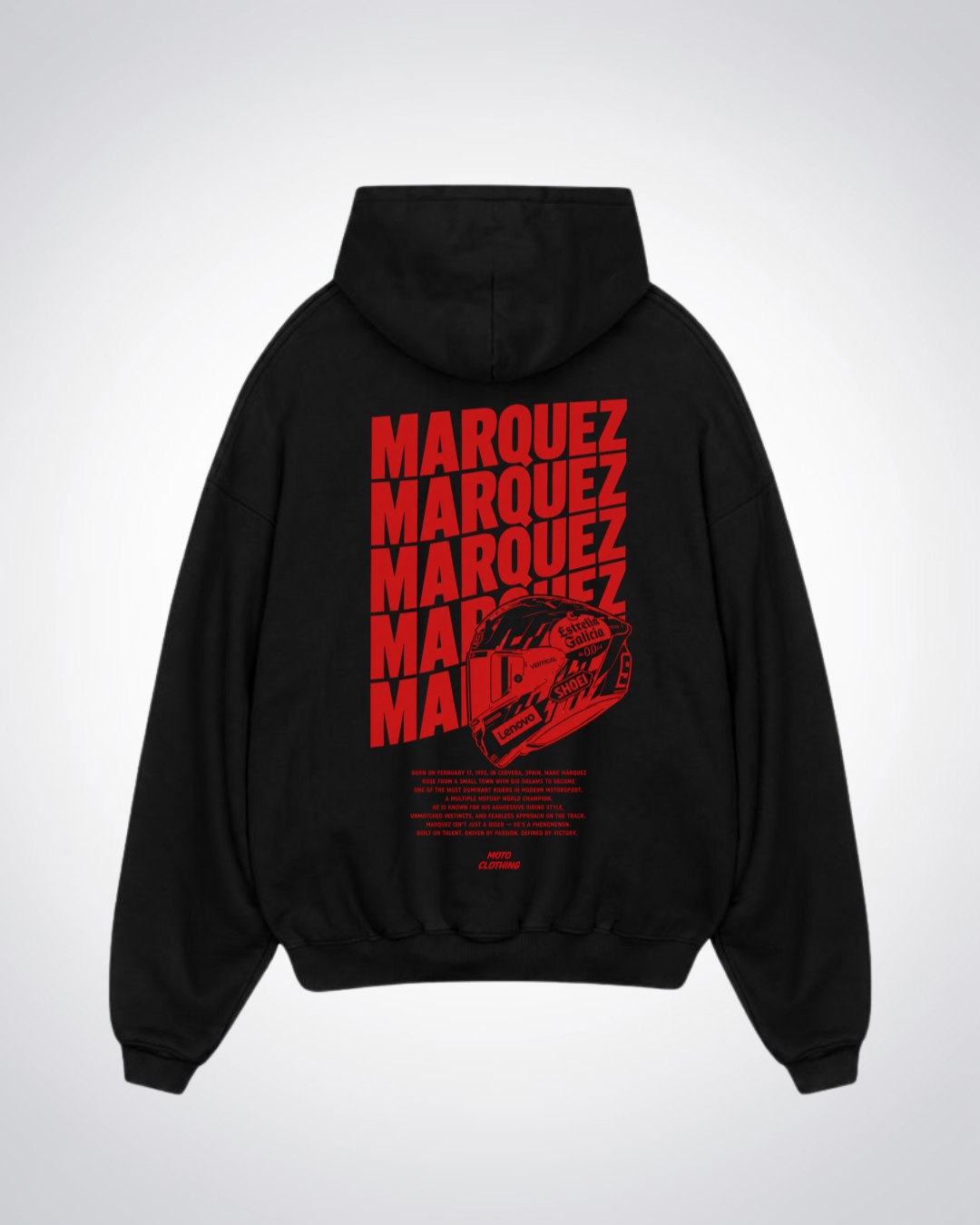 Marquez Oversized Hoodie - Black Back (Designed)