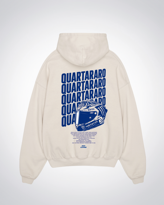 Quartararo Oversized Hoodie - Beige Back (Designed)